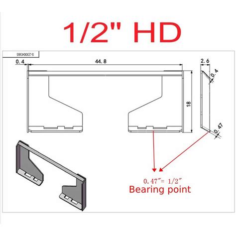 skid steer quick attach plate measurements|quick tach attachment mount plate.